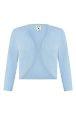 Blue Knitted Curved Bolero 16-18 Blue