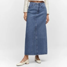 Blue Long Denim Skirt