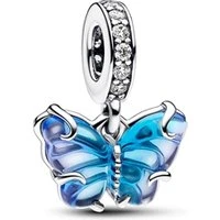 Blue Murano Glass Butterfly Dangle Charm