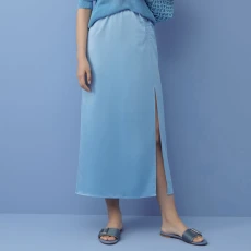 Blue Nogal Ruched Skirt