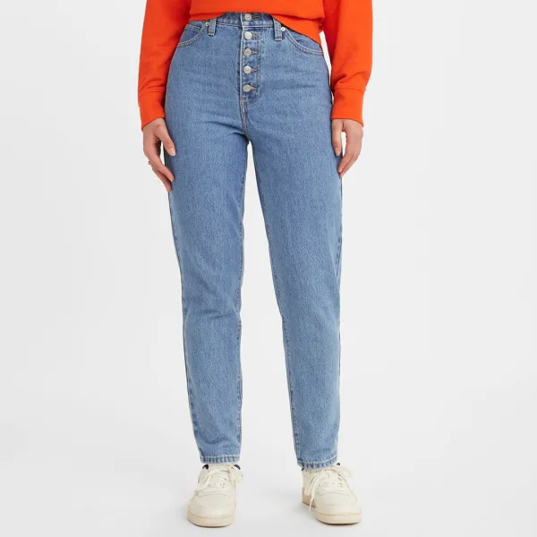 Blue Notch Mom Jeans - Blue