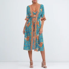 Blue Ornela Dress - Multi