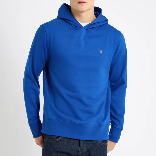 Blue Regular Fit Original Shield Cotton Blend Hoodie - Blue