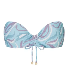Blue Ruched Bandeau Bikini Top ulti