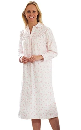 Blue Sea Womens Wyncette Cotton Nightdress - Blue - W/12-14 Chest 34-36