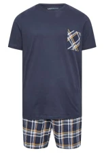 Blue Shorts And T-Shirt Pyjama Set - Men's - M to 8XL