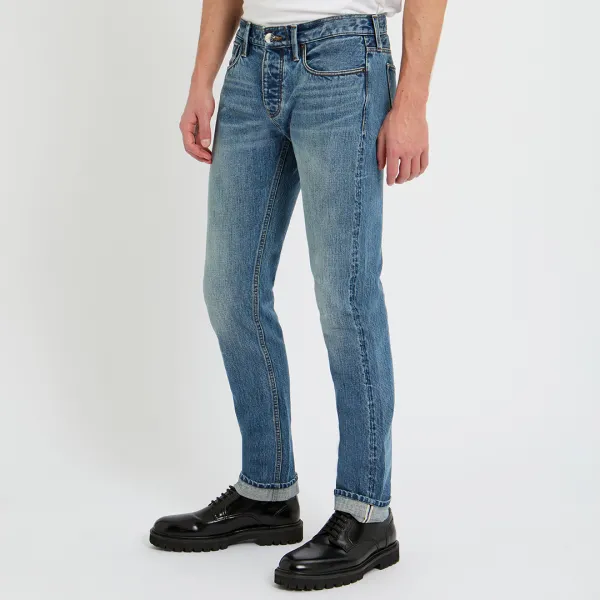 Blue Straight Stretch Jeans - Blue