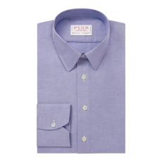 Blue Tailored Fit Open Weave Oxford Cotton Shirt