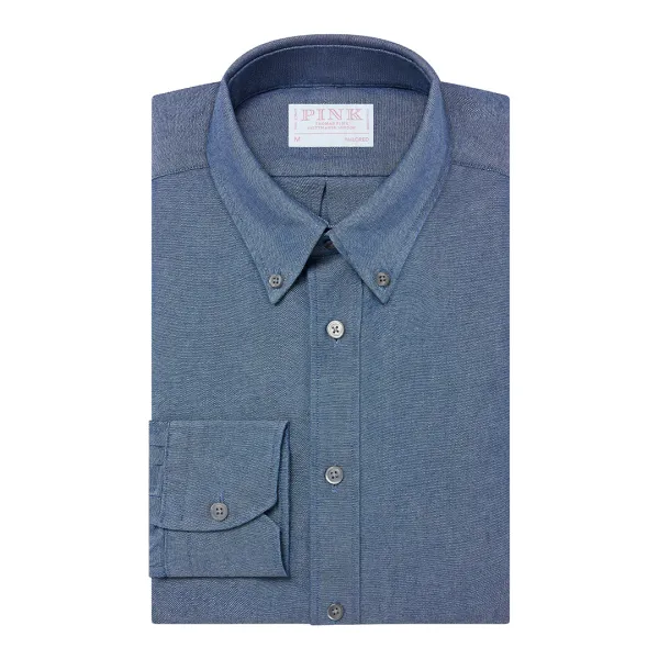 Blue Tailored Fit Oxford Cotton Shirt - Blue