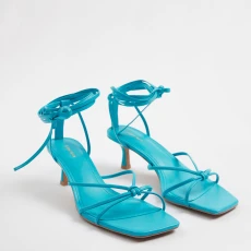 Blue Vilma Kitten Heeled Sandals
