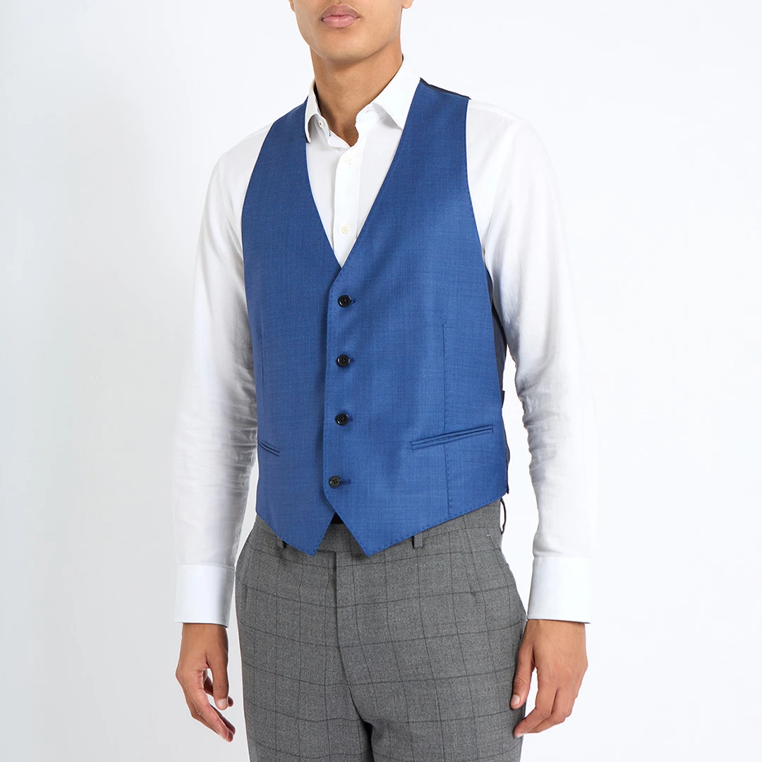 Blue Wool Waistcoat