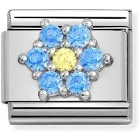 Blue + Yellow Crystal Flower Charm