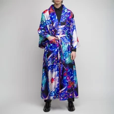 Blue/Multi Printed Dressing Gown