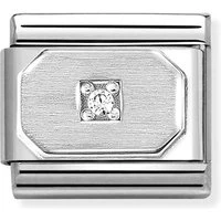 Blunted White Rectangle Charm