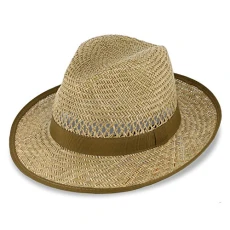 Bogart Straw Hat for women & men | Summer Hat with ribbon & edging | Sun Hat with wide brim |