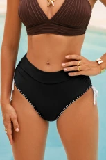 Bold Stitch Black High Waisted Bikini Bottoms Bold Stitch Black High Waisted Bikini Bottoms