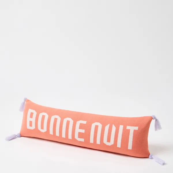Bonne Nuit Knitted Bolster Cushion Cover - Multi