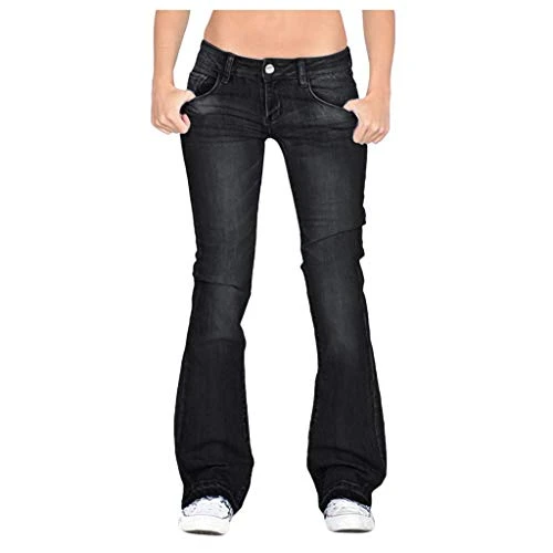 Bootcut Jeans Women, Stretch Jeans for Women UK Curvy Fit Shaping Boot Cut Flare Juniors Jeans Distressed Classic Stretchable Wide Leg Bell Bottom Denim Jean Pants Heavy Duty Workwear Bottom Pants