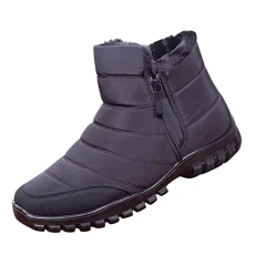 Boots for Men, Winter Boots, Waterproof Snow Boots, Fleece Lined Boots, High Top Warm Boots, Lightweight Casual Trainers Warm Winter Shoes for Men Thermal Comfortable Boots Side Zipper