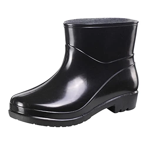 Boots Women's Wellington Boots Women's Short Rain Boots for Women Waterproof Rain Boots for Slip-On 