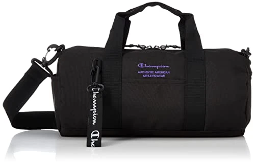 Boston Bag, Black (Embroidery: Purple), One Size, Boston Bag