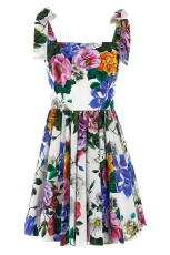 Bouquet Print Cotton Mini Dress Bouquet Print Cotton Mini Dress