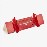 Boxed Christmas Cracker Red Robin Bracelet - Silver