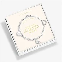 Boxed Love You To The Moon And Back Mum Charm Bracelet - Silver