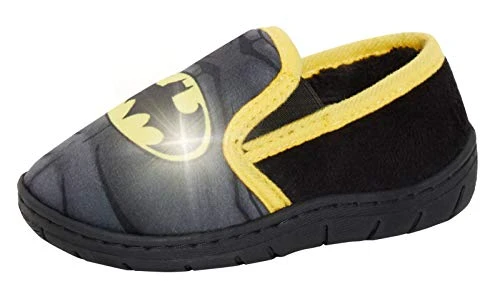 Boys Batman Light Up Slippers Black 8 UK Child