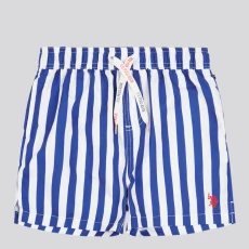 Boys Blue/ White Stripe Swimming Trunks Boys Blue/ White Stripe Swimming Trunks