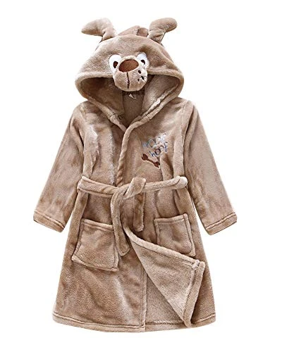 Boys Girls Breathable Bath Robe Hooded Towelling Gown Soft Housecoat
