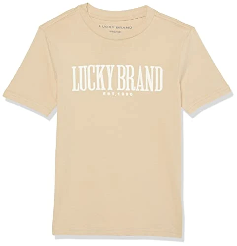 Boys' Short Sleeve Graphic Crew Neck T-Shirt, Irish Cream Puff, 7