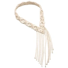 Braided Cotton Rope Headband Macrame Headpieces Bohemian Headdress Bohemian Woven Headband Headwear Hair Accessories for Women Headband for Girl Wedding Dress Travel Crochet