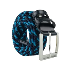 Braided Elastic Belt for Men and Women with Genuine Leather Inserts, Gift Box, Turquoise Blue, 115 (taglia 48/52) Braided Elastic Belt for Men and Women with Genuine Leather Inserts, Gift Box, Turquoise Blue, 115 (taglia 48/52)