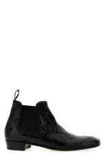 Braided leather ankle boots Black Size