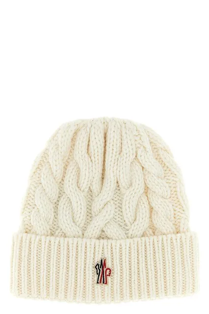 Braided wool beanie - White