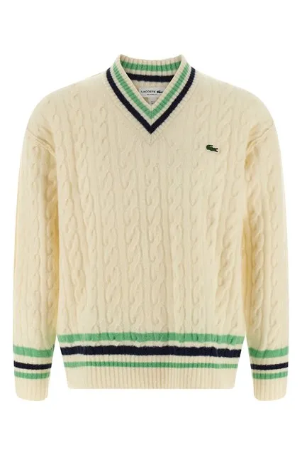 Braided wool sweater - White