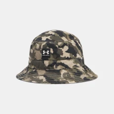 Branded Mens Bucket Hat Black / Stone /