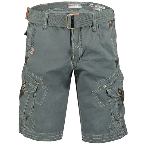 Brandiing- Production Men's Cargo Shorts Summer Bermuda Shorts, blue, M