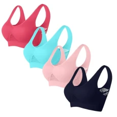 Bras for Women Multipack 4 Packs Sports Bras Women High Impact Ladies Bras Non Wired Full Support Everyday Bras for Women Plus Size Yoga Sports Bras UK S-6XL Clearance