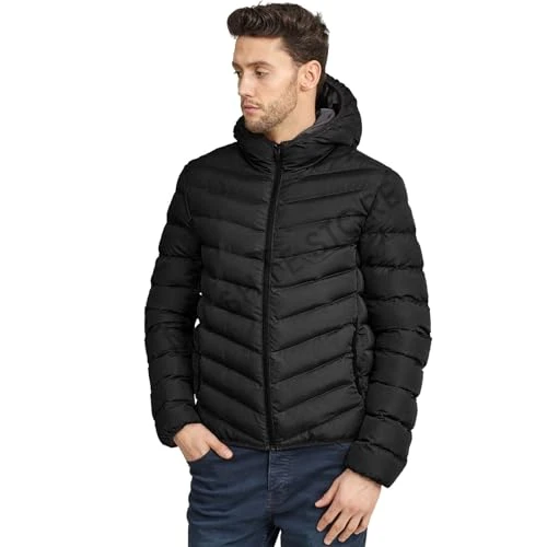 Brave Soul Mens Jacket Quilted Padded Hooded Bubble Puffer Puffa Designer Parker Winter Lined Parka 