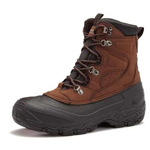 Breckenridge Waterproof Mens Winter Boots - Leather Insulated Mens Snow Boots - Grey, Black or Brown