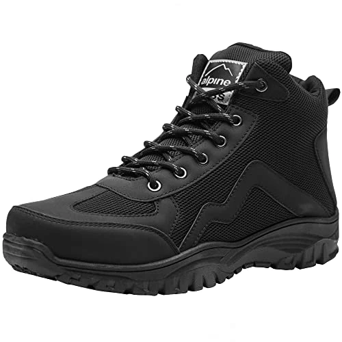 Brent Mens Hiking Boots Comfortable Mid Ankle Outdoor Walking Shoes Black M US 10