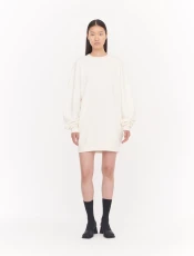 Brielle Sweatshirt Dress in Off White Brielle Sweatshirt Dress in Off White