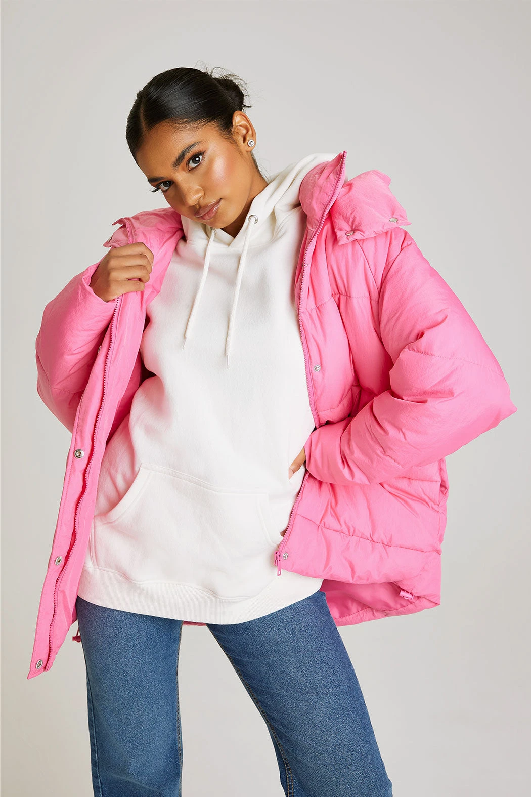 Bright Pink Puffer Jacket /