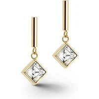 Brilliant Gold Crystal Monochrome Drop Earrings - Gold