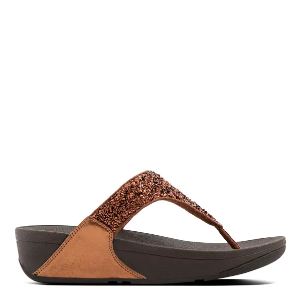 Bronze Lulu Shimmerfoil Toe Post Sandals - Brown