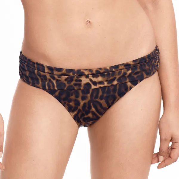 Brown Animal Print Hipster Bikini Bottoms - Multi
