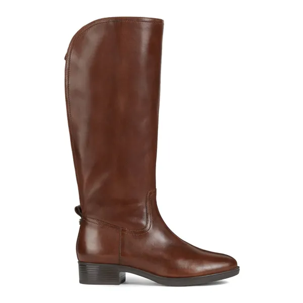 Brown Leather Felicity High Knee Boot - Brown