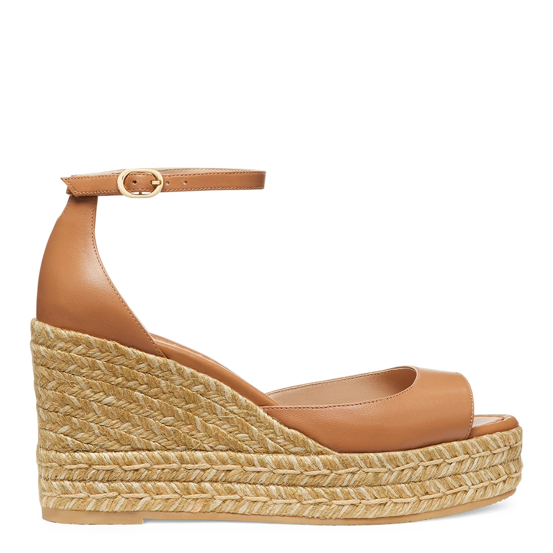 Brown Nudistcurve Espadrille Wedge Sandals